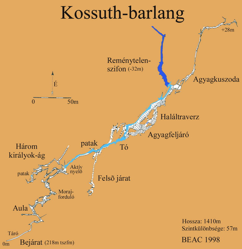 2022 Kossuth barlang térkép mentés barlangi mentőszolgálat