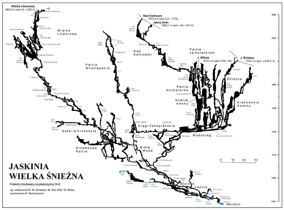 A Sniezna-barlang térképe
